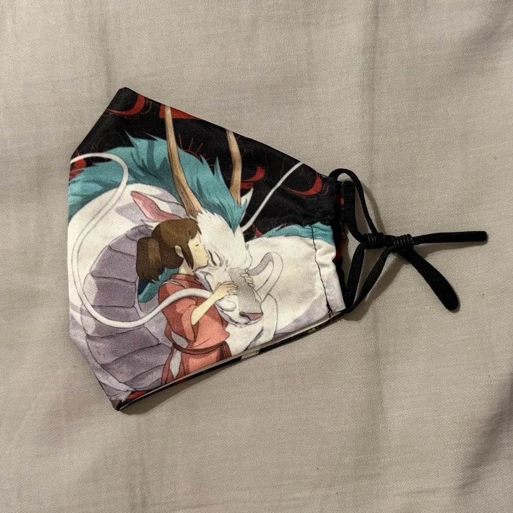 3 Adjustable Studio Ghibli Anime Fabric Face Masks - Spirited Away & Ponyo